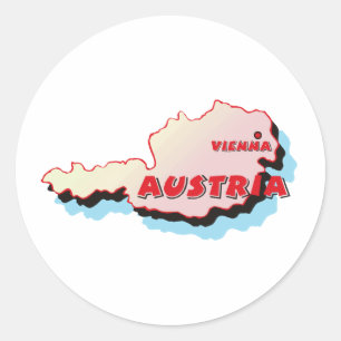 Austria Map Classic Round Sticker