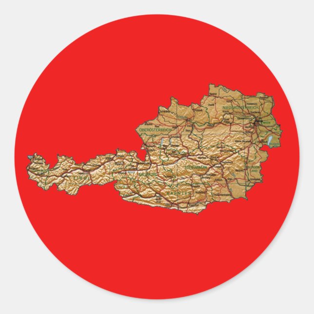 Austria Map Sticker (Front)