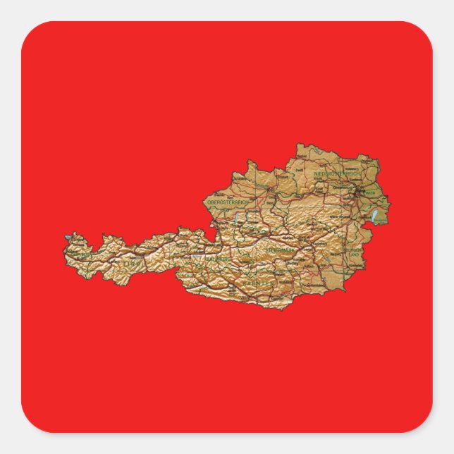 Austria Map Sticker (Front)