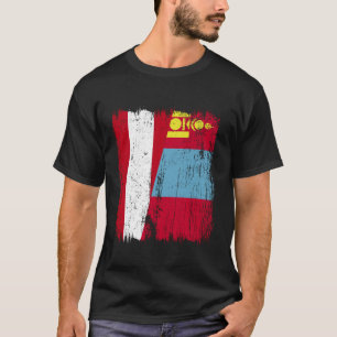 Austria Mongolia Half Flag Austrian Mongolian Jers T-Shirt