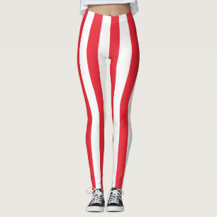 Austria National Flag Colours Vertical Striped Leggings