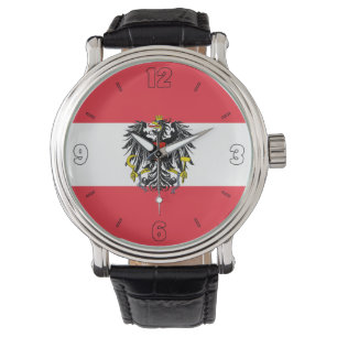 Austria National Flag Elegant Patriotic Watch