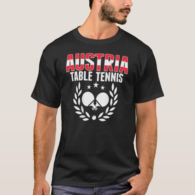 Austria Ping Pong     Austrian Table Tennis Suppor T-Shirt (Front)