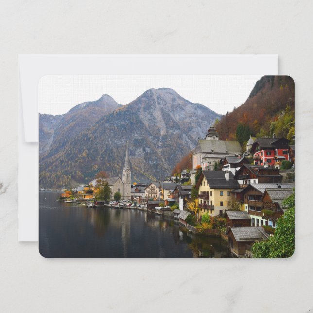 Austria Postcard Linen Thank You Stationery 5x7 (Front)