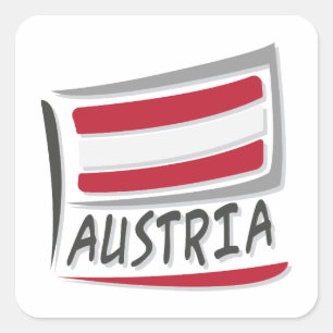 Austria Pride X Flag Square Sticker