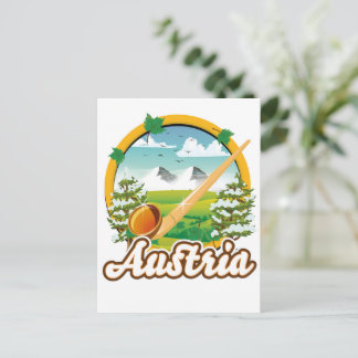 Austria retro travel logo invitation postcard