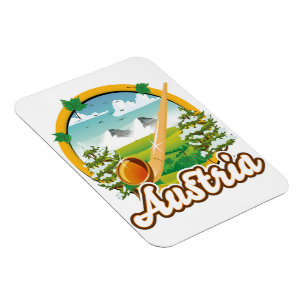 Austria retro travel logo magnet