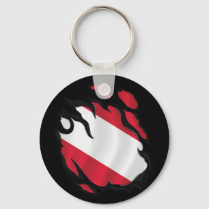 Austria Ripped Flag Key Ring