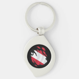 Austria Ripped Flag Key Ring