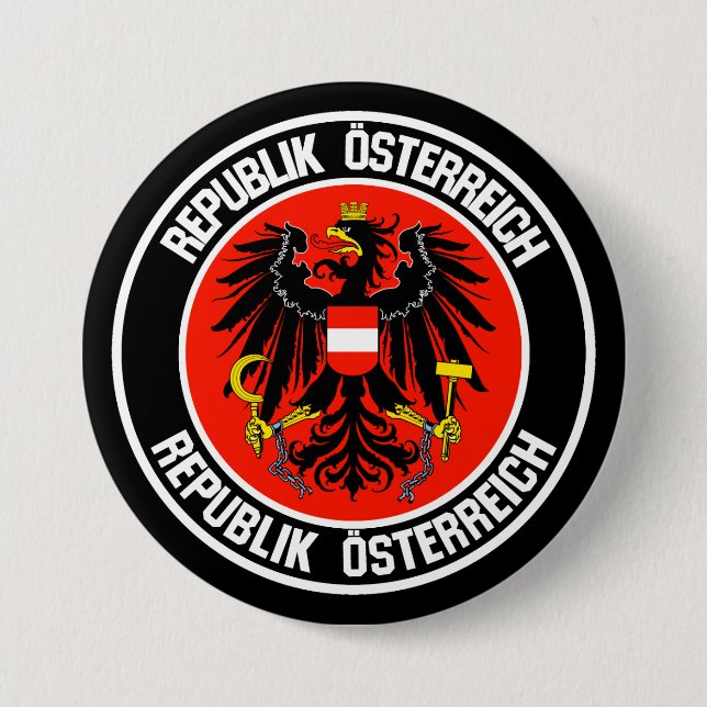 Austria Round Emblem 7.5 Cm Round Badge (Front)