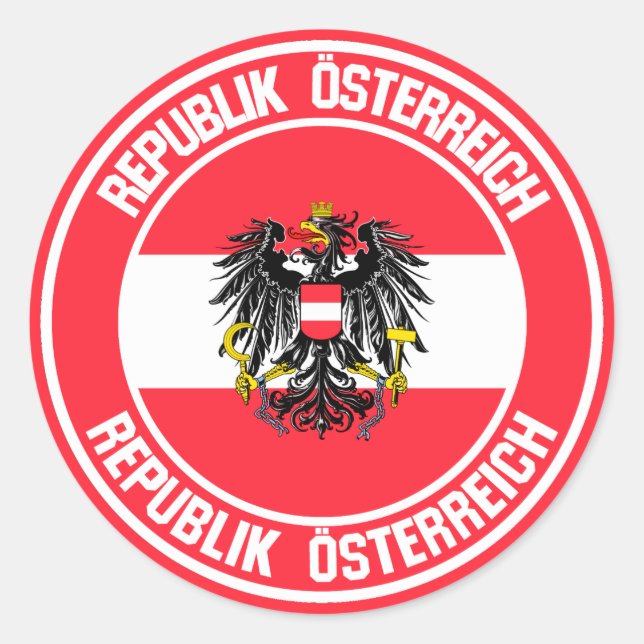Austria Round Emblem Classic Round Sticker (Front)