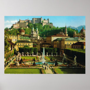 Austria, Salzburg, Schloss Hollenberg, gardens Poster