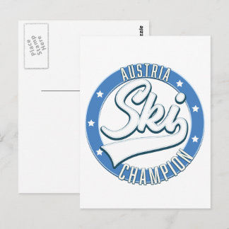 Austria Ski Champion logo Postcard