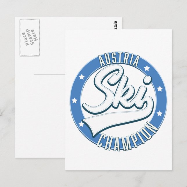 Austria Ski Champion logo Postcard (Front/Back)