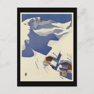 Austria Ski lodge in the Alps Postcard
