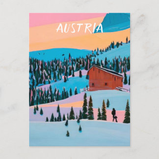 Austria ski postcard