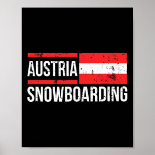Austria Snowboarding Austrian Flag Race Halfpipe S Poster