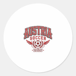 Austria Soccer 2026 Soccer Bold Country Typography Classic Round Sticker