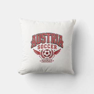 Austria Soccer 2026 Soccer Bold Country Typography Cushion