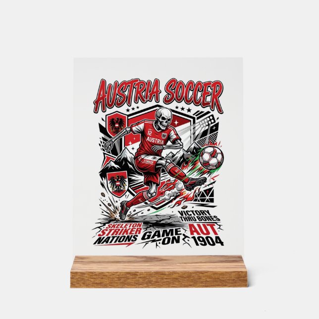 Austria Soccer Skeleton Striker Nations Poster Sty (Front)