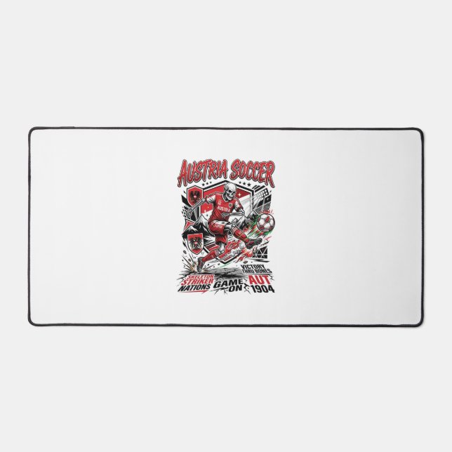 Austria Soccer Skeleton Striker Nations Poster Sty Desk Mat (Front)