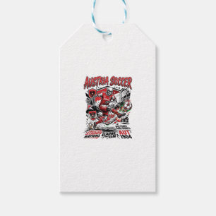 Austria Soccer Skeleton Striker Nations Poster Sty Gift Tags