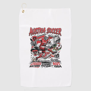 Austria Soccer Skeleton Striker Nations Poster Sty Golf Towel