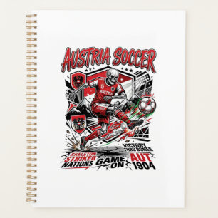 Austria Soccer Skeleton Striker Nations Poster Sty Planner