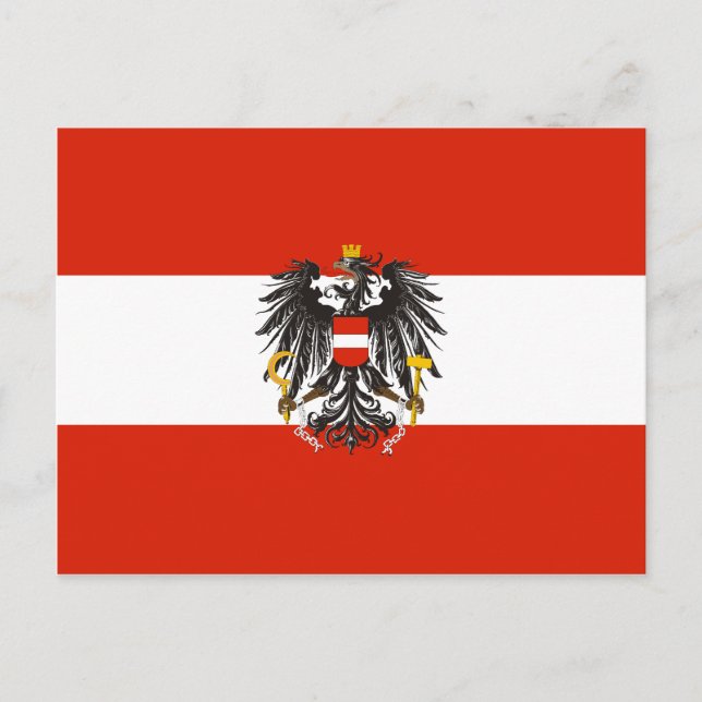 Austria (State, Variant), Austria flag Postcard (Front)