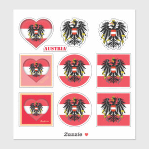 Austria stickers & Austrian Flag, Heart /sports