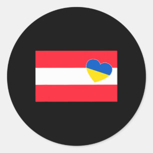 Austria Support Ukrainian Ukraine Heart Austrian F Classic Round Sticker