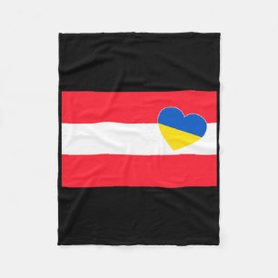 Austria Support Ukrainian Ukraine Heart Austrian F Fleece Blanket