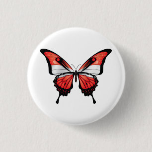 Austria Swallowtail Butterfly Flag Sticker 3 Cm Round Badge