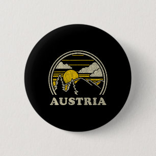 Austria T Shirt Vintage Hiking Mountains Tee 6 Cm Round Badge