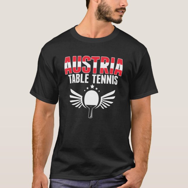 Austria Table Tennis     Austrian Ping Pong Suppor T-Shirt (Front)