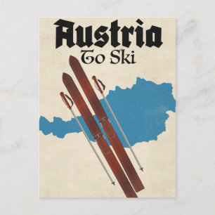 Austria To Ski Postcard