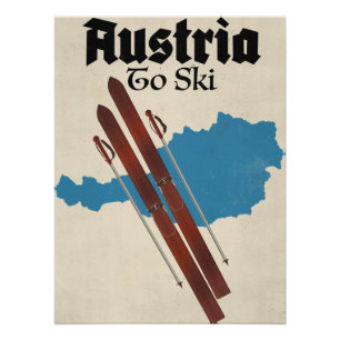 Austria To Ski Poster