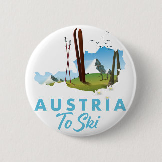Austria to ski. poster 6 cm round badge