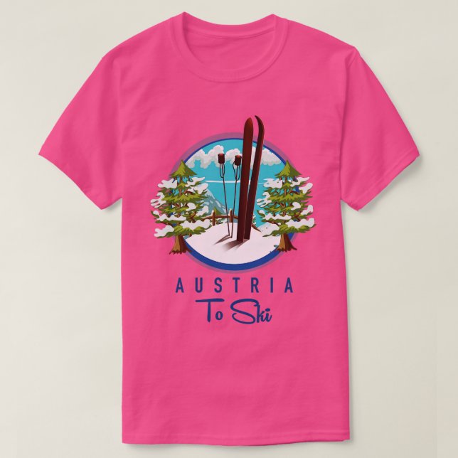 Austria To Ski sports T-Shirt (Design Front)
