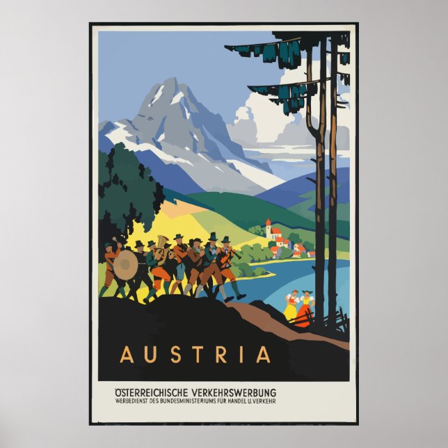 Austria Tourism Vintage Poster (Front)