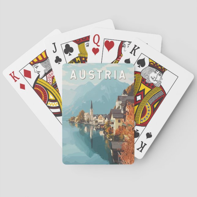 Austria Travel Art Vintage Playing Cards (Back)