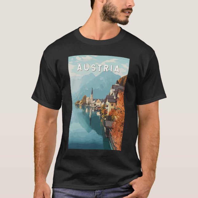 Austria Travel Art Vintage T-Shirt (Front)