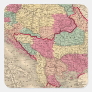 Austria Turkey In Europe and Greece Square Sticker