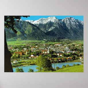 Austria, Tyrol, Solbad Hall and River Inn Poster
