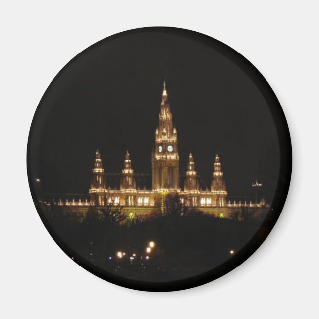 Austria: Vienna at Night Magnet (Front)