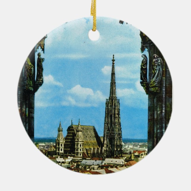 Austria, Vienna, St Stephen's Cathedral Ceramic Tree Decoration (Back)