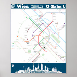 " Austria: Vienna subway SUBWAYmap ... Poster