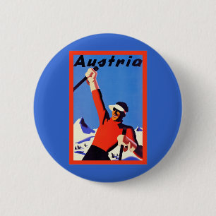 Austria ~ Vintage Travel 6 Cm Round Badge