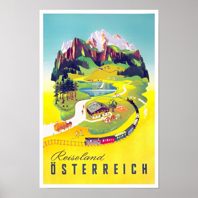 Austria vintage travel Poster (Front)