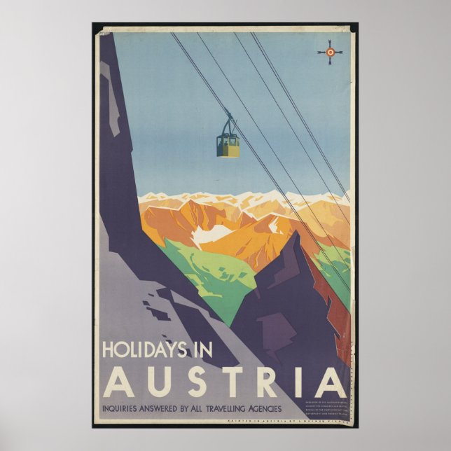 Austria Vintage Travel Poster Ad Retro Prints (Front)